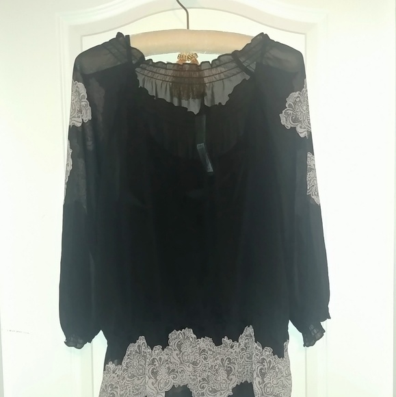 🔥NWT🔥Apt 9 sheer peasant top - Picture 7 of 8